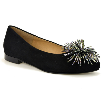 Czarne Baleriny KARINO 4953/003-P czarny zamsz r. 36