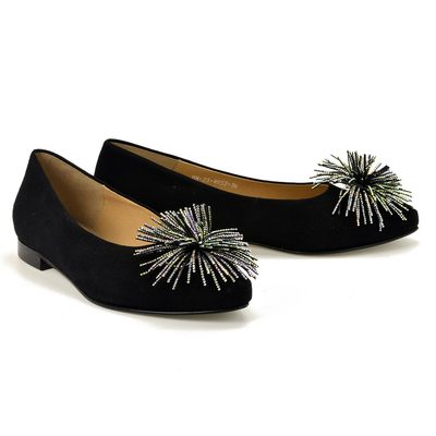 Czarne Baleriny KARINO 4953/003-P czarny zamsz r. 36