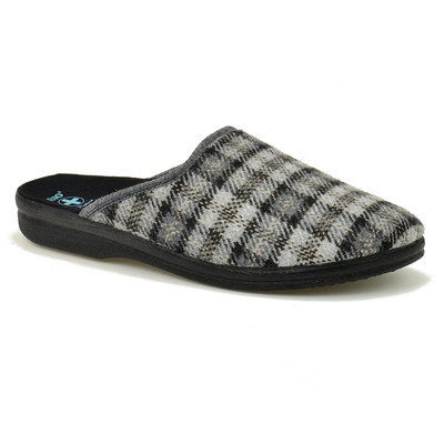 Pantofle pełne męskie Adanex 29136 szary krata r. 40