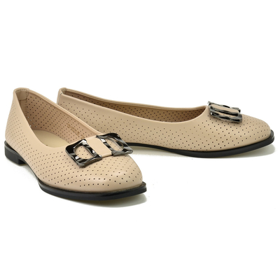 Beżowe ażurowe baleriny Vinceza 62203 r. 36