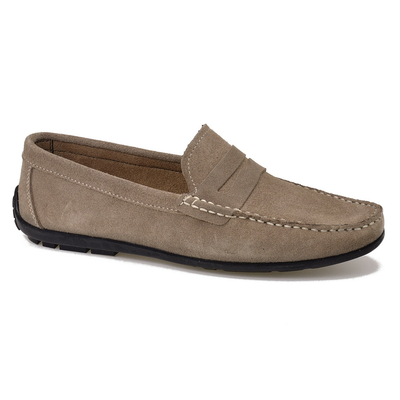 Beżowe skórzane mokasyny męskie Venga Style MOK-02 r. 40