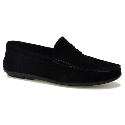 Czarne skórzane mokasyny męskie Venga Style MOK-02 r. 40