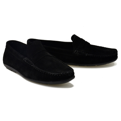 Czarne skórzane mokasyny męskie Venga Style MOK-02 r. 40