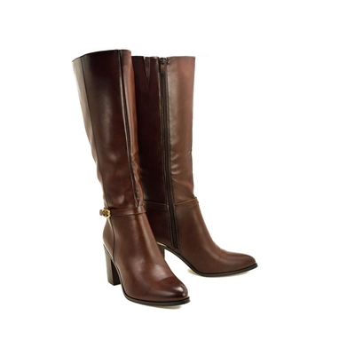 Brązowe kozaki damskie na obcasie Sergio Leone KZ25738 r. 36