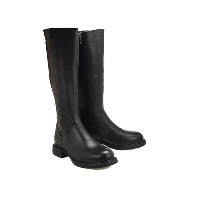 Czarne skórzane kozaki damskie S.Barski JC52-837 r. 36