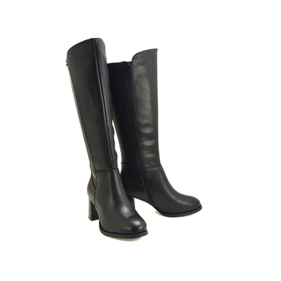 Czarne skórzane kozaki damskie na obcasie Sergio Leone KZ25224-S r. 36