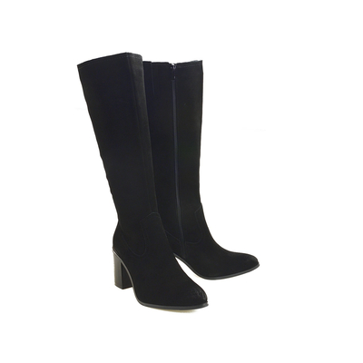 Czarne skórzane kozaki damskie na obcasie Sergio Leone KZ25668-S r. 36