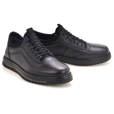 Czarne skórzane półbuty męskie Nandoo 2003 r. 40