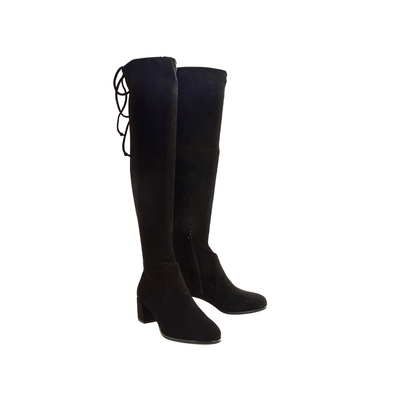 Czarne zamszowe kozaki damskie na obcasie Sergio Leone KZ25413 r. 36