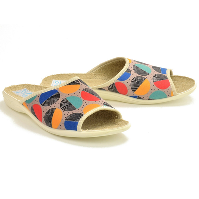 Beżowe pantofle  damskie Adanex 29225 r. 36