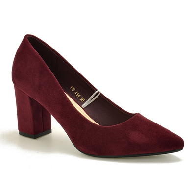 Bordowe czółenka na obcasie Sergio Leone PB414 r. 36