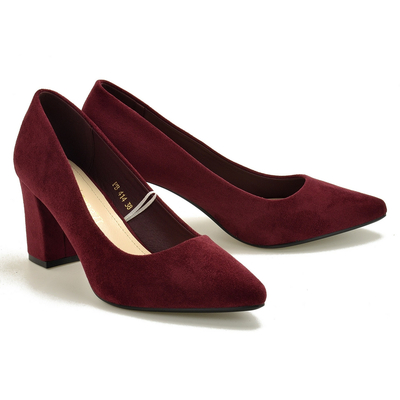 Bordowe czółenka na obcasie Sergio Leone PB414 r. 36