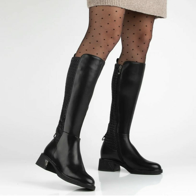 Czarne skórzane kozaki damskie Filippo DKZ7469/25 r. 36