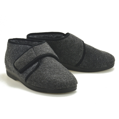 Szare wysokie pantofle męskie bambosze Adanex 11898 r. 40