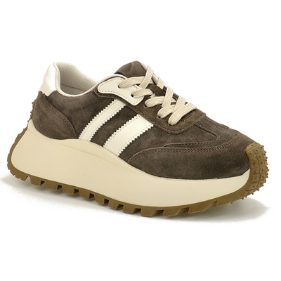 Brązowe skórzane sneakersy damskie S.Barski GR61-5986 r. 36