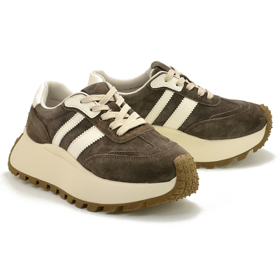 Brązowe skórzane sneakersy damskie S.Barski GR61-5986 r. 36