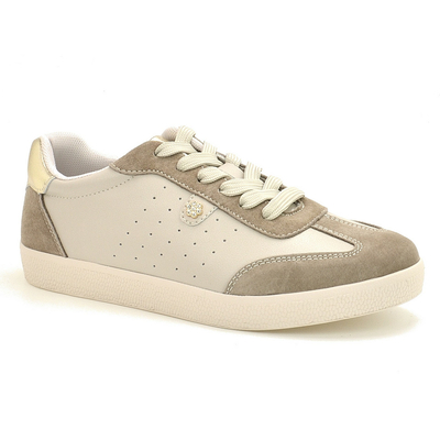 Beżowe skórzane sneakersy damskie S.Barski LR61-7091 r. 36