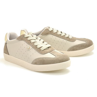 Beżowe skórzane sneakersy damskie S.Barski LR61-7091 r. 36