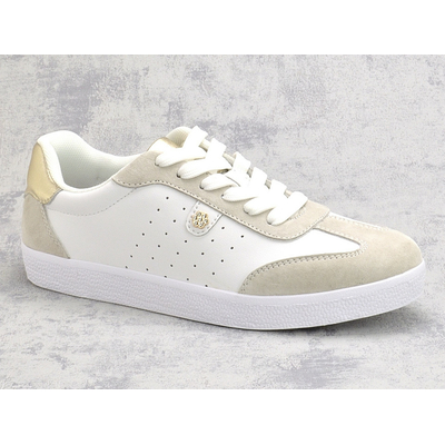 Białe skórzane sneakersy damskie S.Barski LR61-7091 r. 36