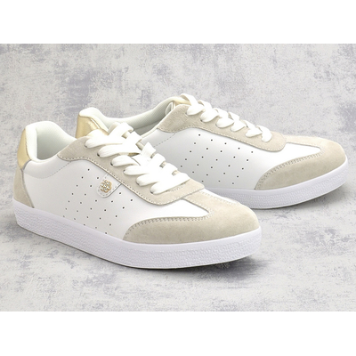Białe skórzane sneakersy damskie S.Barski LR61-7091 r. 36