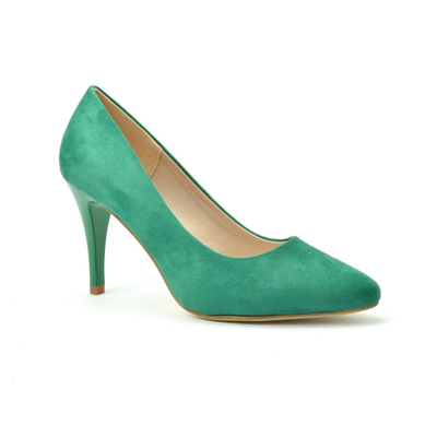 Czółenka Sergio Leone 1399 jasny zielony zamsz  r. 38