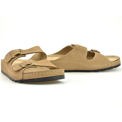 Klapki  Helios 813 beż  r. 41