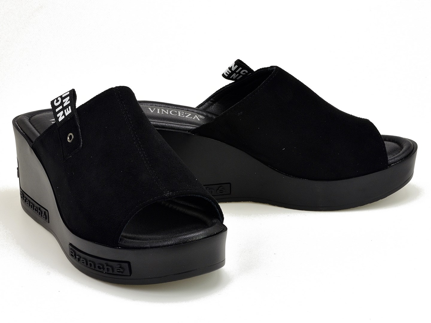 Klapki Vinceza 58291 czarny zamsz -Klapki - SklepKamil.pl