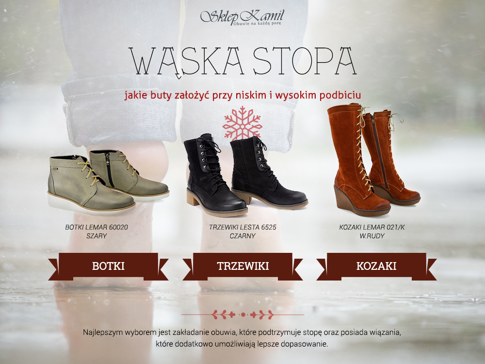 Wąska stopa - kobieta zima Wąska stopa - kobieta zima