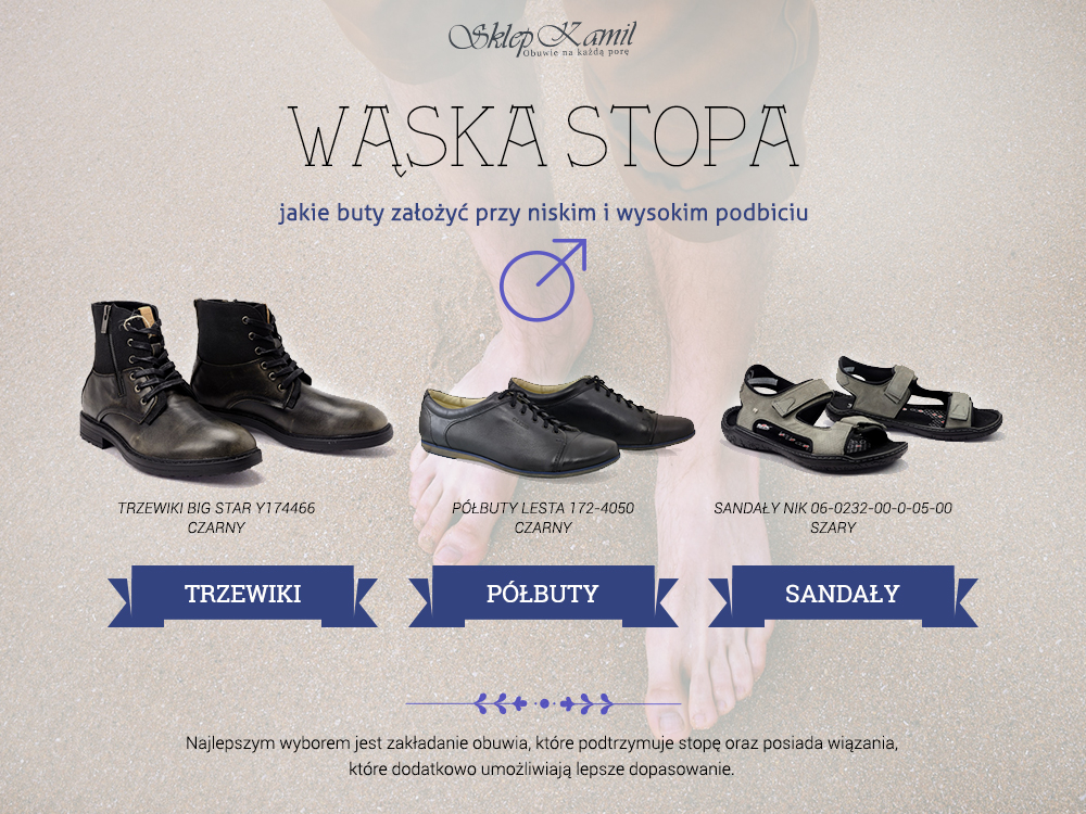 Wąska stopa - mężczyzna Wąska stopa - mężczyzna